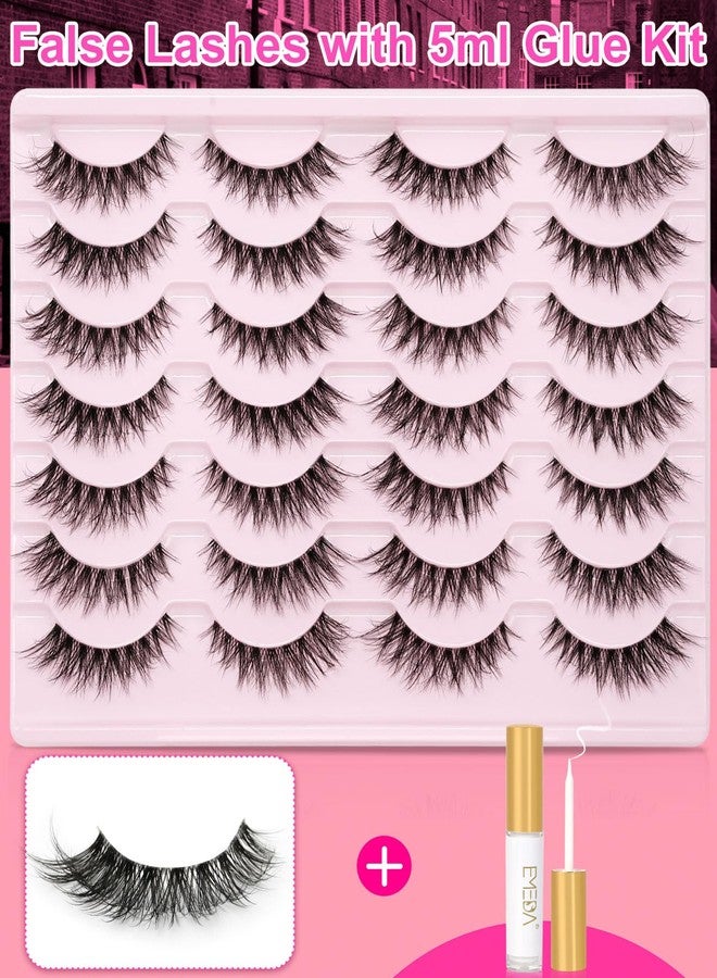 إيميدا مجموعة رموش إيميدا الصناعية مع غراء، 14 زوجًا من رموش المنك ثلاثية الأبعاد الخفيفة بطول 14 مم مع شريط شفاف، مجموعة رموش صناعية خفيفة الوزن ذات مظهر طبيعي للمبتدئين (T07) - Image 2